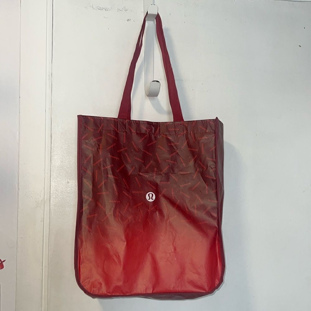 LULULEMON ATHLETICA Red Ombre Reusable Large Tote Bag